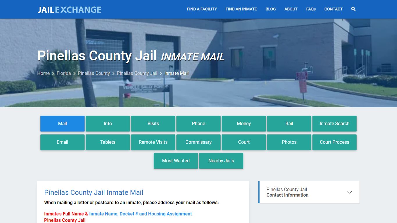 Inmate Mail - Pinellas County Jail, FL - Jail Exchange